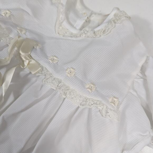 Vtg Madona Christening Dress Jacket Baby Girls Sz 6-12m White Wedding Foraml - Picture 5 of 7